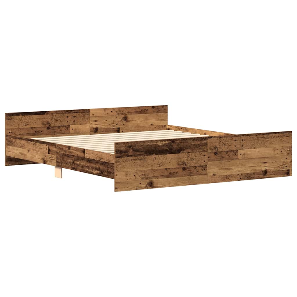 Bed Frame without Mattress Old Wood 180x200cm Engineered Wood