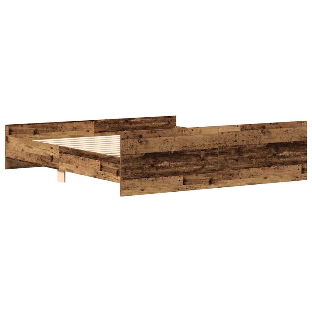 Bed Frame without Mattress Old Wood 180x200cm Engineered Wood