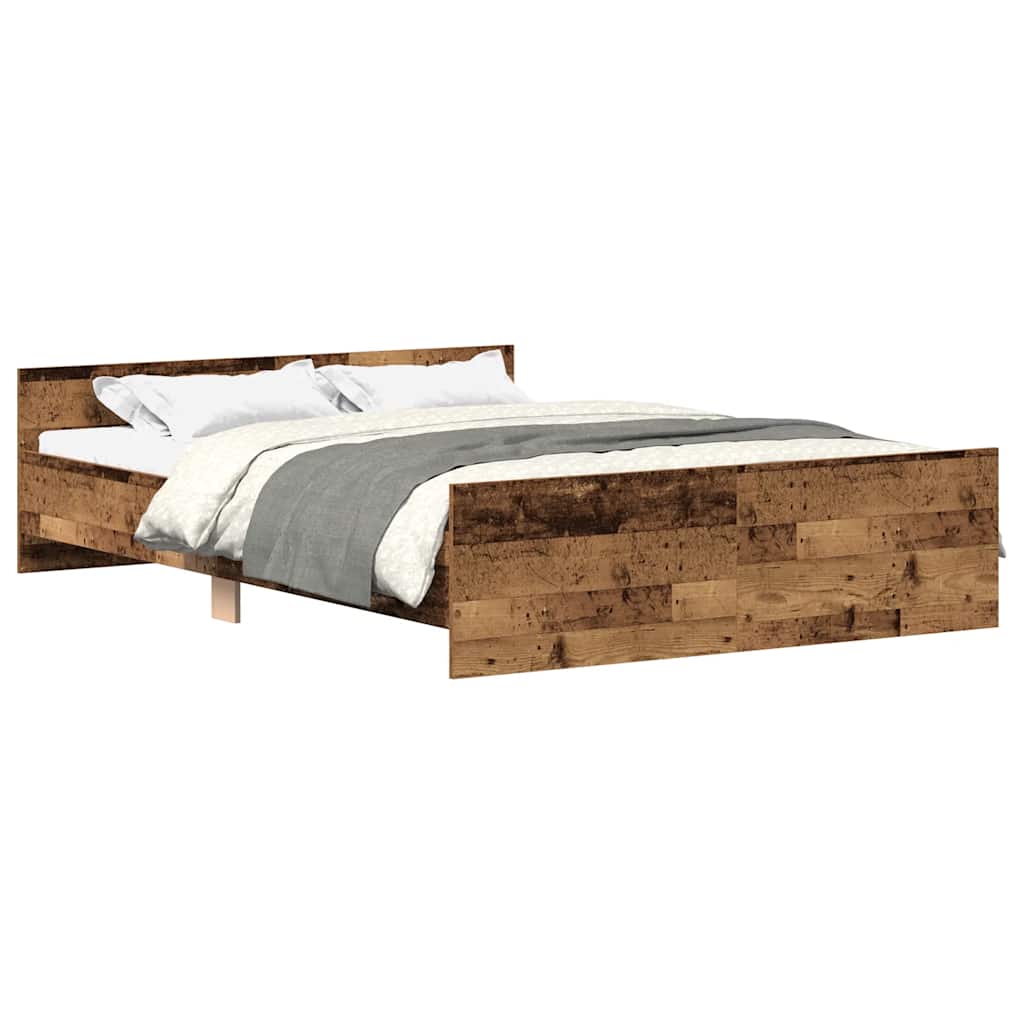 Bed Frame | Old wood | Engineered wood, Solid pine wood, Plywood slats