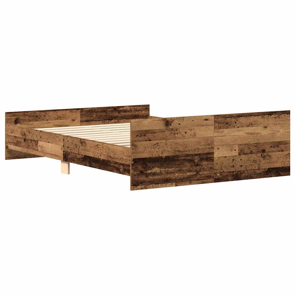 Bed Frame | Old wood | Engineered wood, solid pinewood, plywood | Double