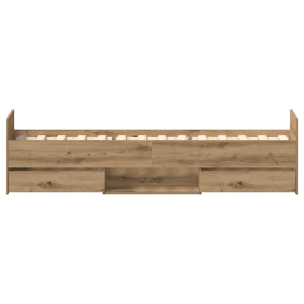 vidaXL Bed Frame without Mattress Artisan Oak 100x200cm Engineered Wood