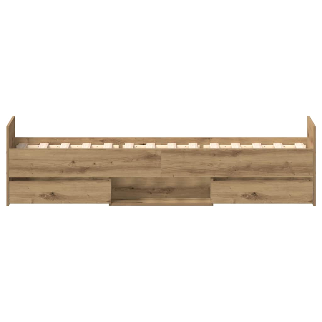 vidaXL Bed Frame without Mattress Artisan Oak 90x200cm Engineered Wood