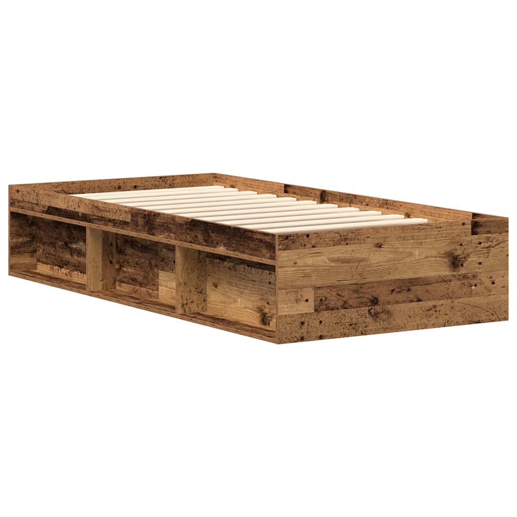 Bed Frame without Mattress Old Wood 90x200cm Engineered Wood