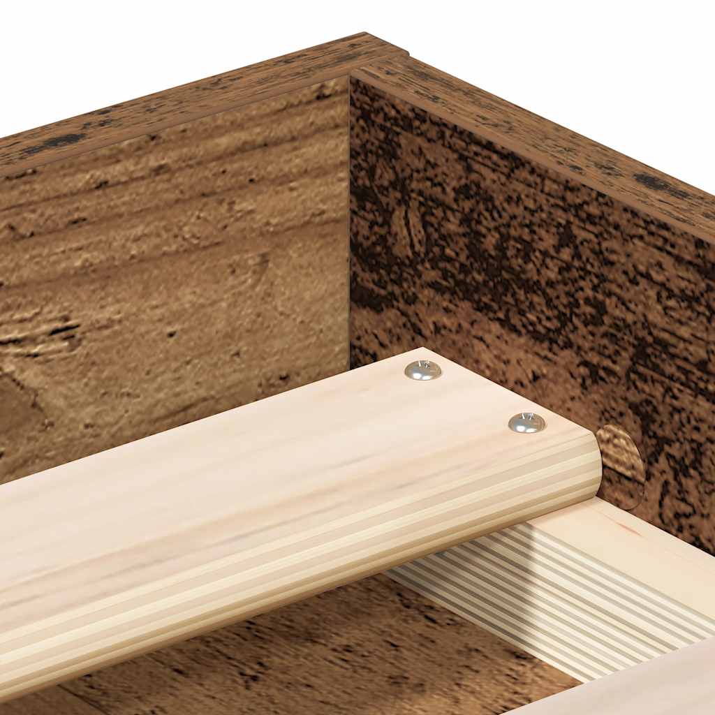 Bed Frame without Mattress Old Wood 90x200cm Engineered Wood