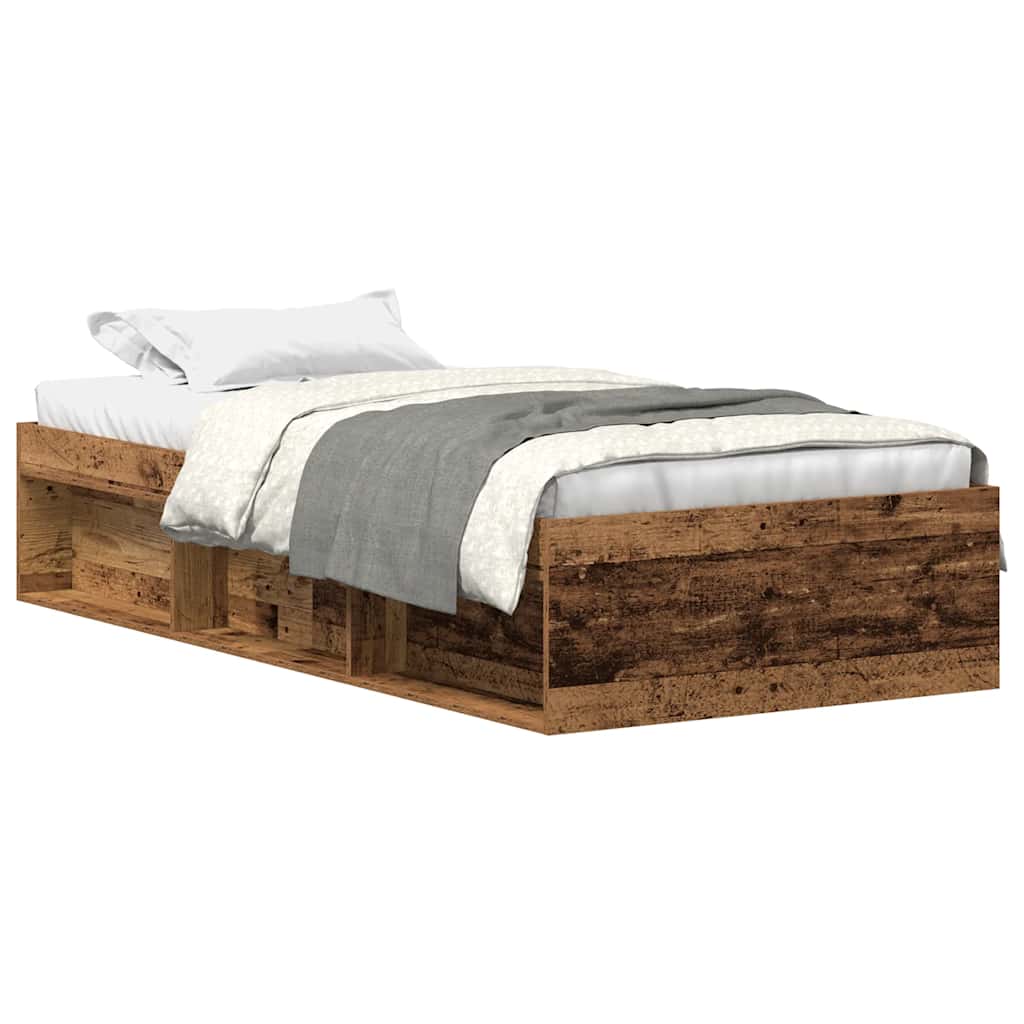 Bed Frame without Mattress Old Wood 100x200cm Engineered Wood