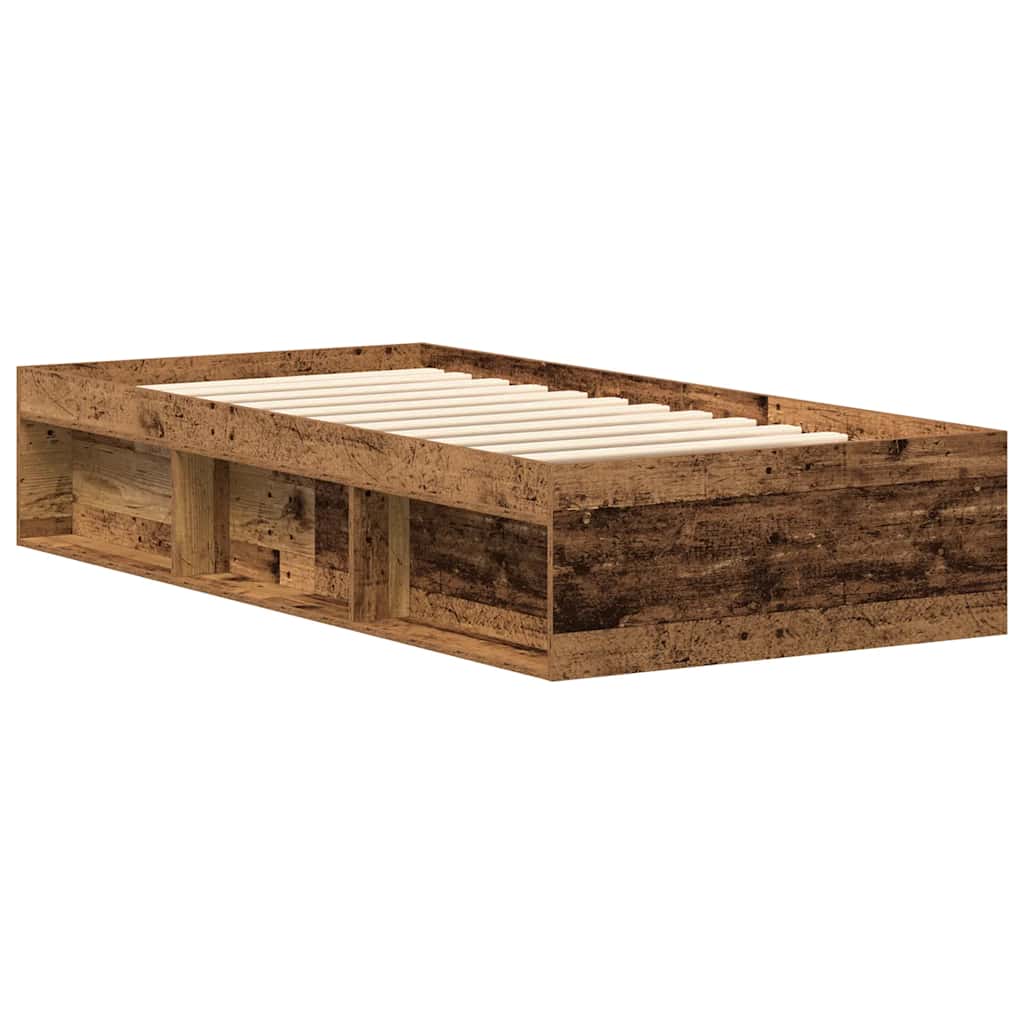Bed Frame without Mattress Old Wood 100x200cm Engineered Wood