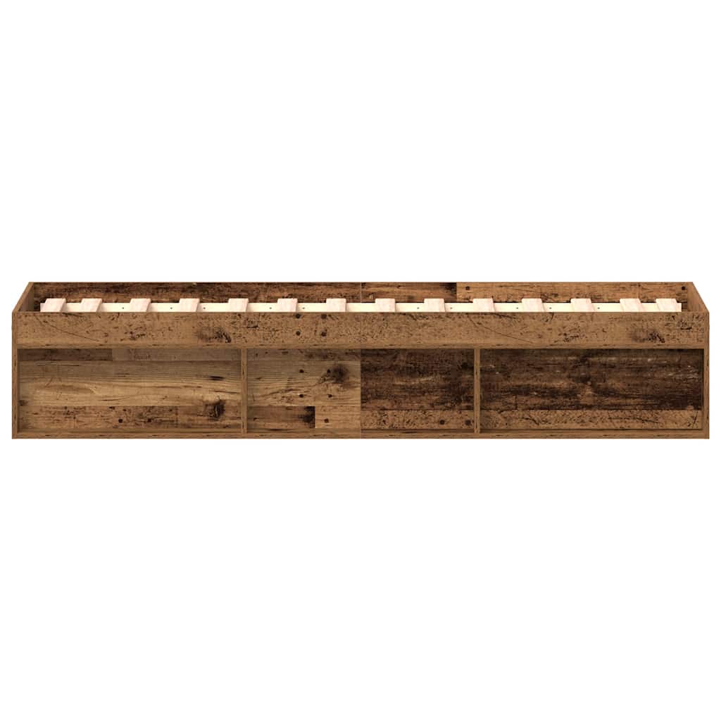 Bed Frame without Mattress Old Wood 100x200cm Engineered Wood