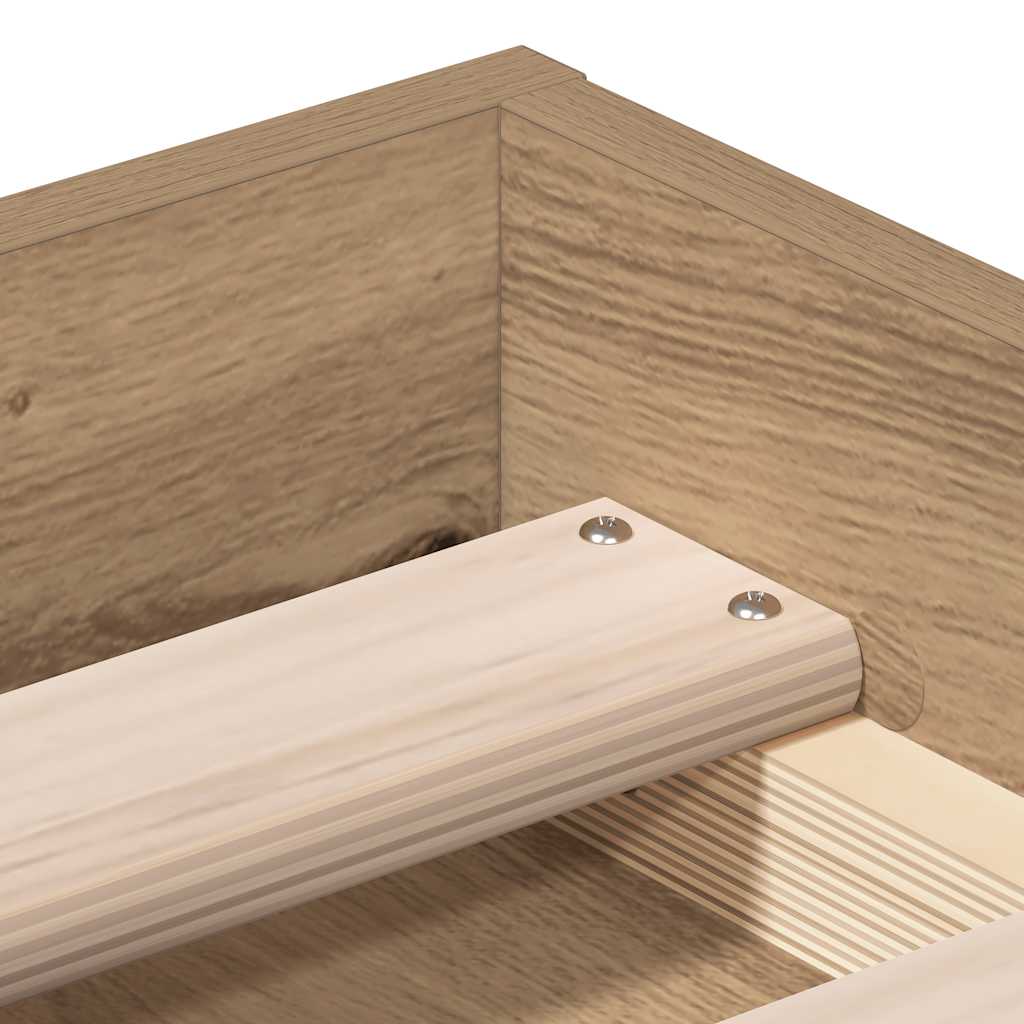 Bed Frame without Mattress Artisan Oak 100x200cm Engineered Wood