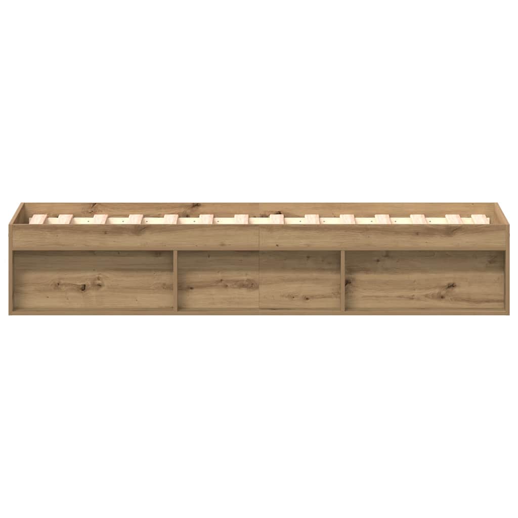 Bed Frame without Mattress Artisan Oak 90x190 cm Single Engineered Wood