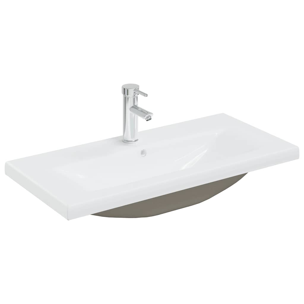 Sink Cabinet with Built-in Basin and Faucet Old Wood