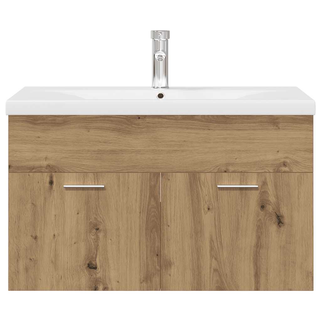 vidaXL Sink Cabinet with Built-in Basin and Faucet Artisan Oak