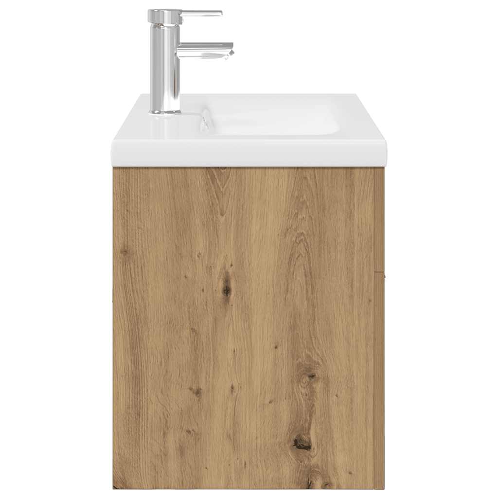 vidaXL Sink Cabinet with Built-in Basin and Faucet Artisan Oak