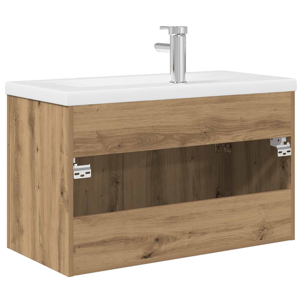 vidaXL Sink Cabinet with Built-in Basin and Faucet Artisan Oak