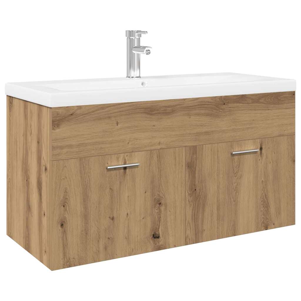 vidaXL Sink Cabinet with Built-in Basin Artisan Oak Engineered Wood