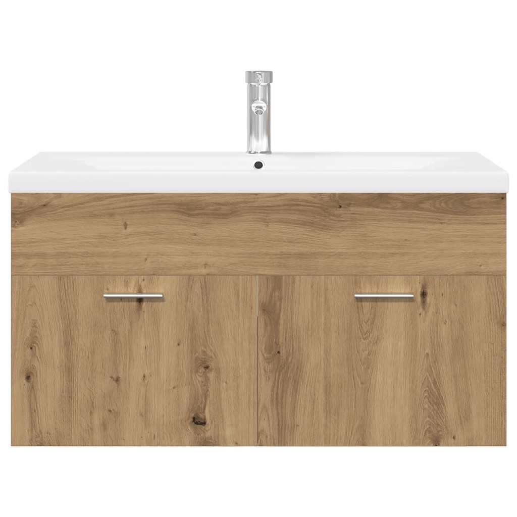 vidaXL Sink Cabinet with Built-in Basin Artisan Oak Engineered Wood