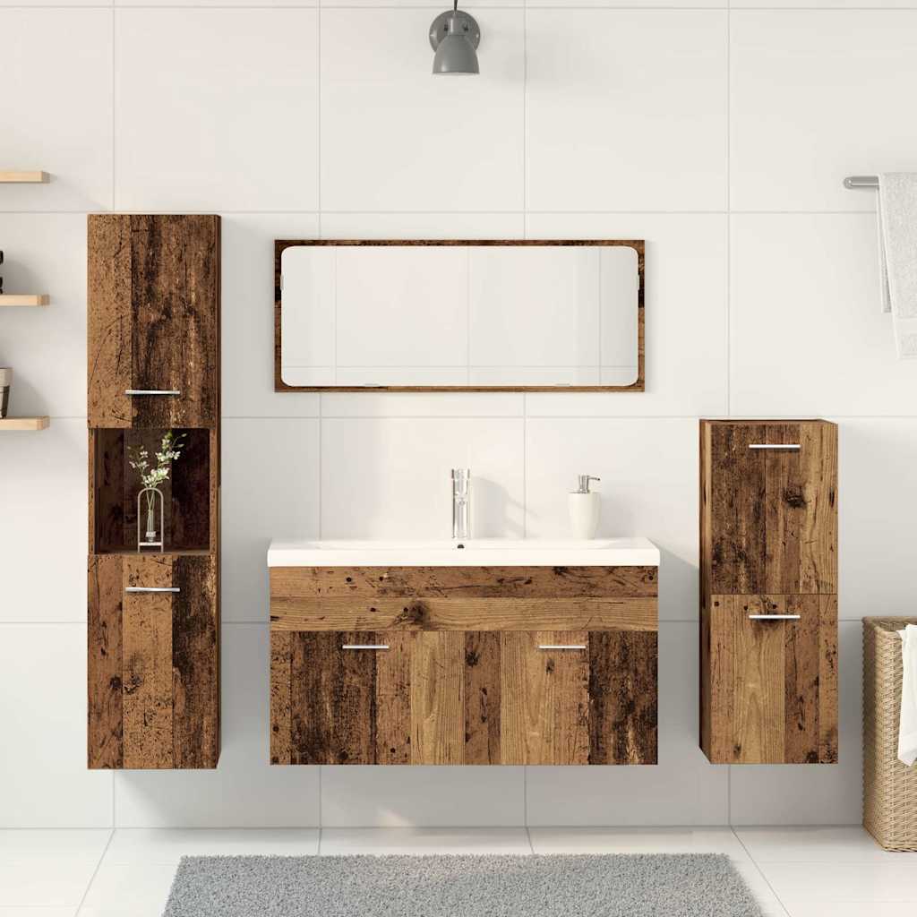 vidaXL 5 Piece Bathroom Furniture Set Old Wood Engineered Wood