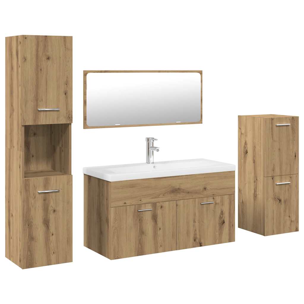 vidaXL 5 Piece Bathroom Furniture Set Artisan Oak Engineered Wood