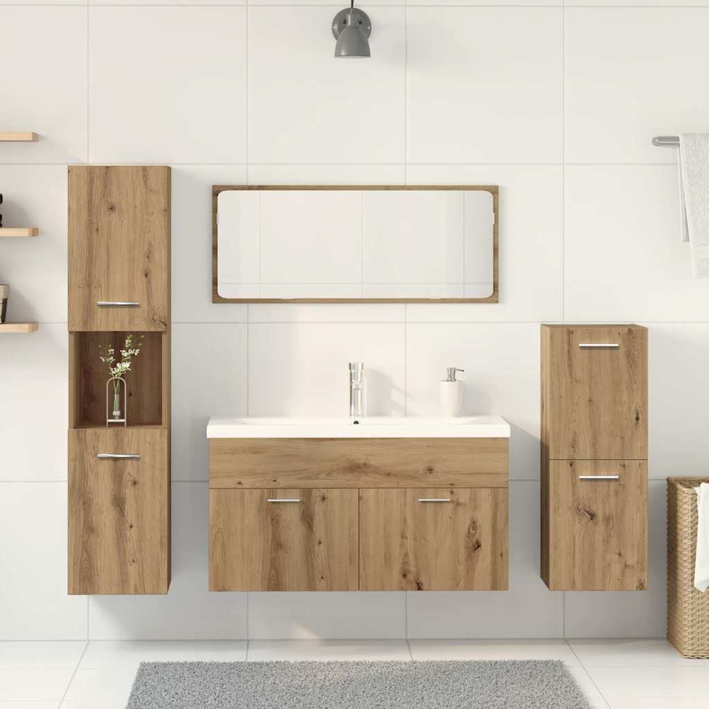 vidaXL 5 Piece Bathroom Furniture Set Artisan Oak Engineered Wood