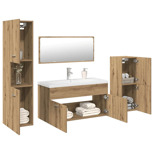 vidaXL 5 Piece Bathroom Furniture Set Artisan Oak Engineered Wood