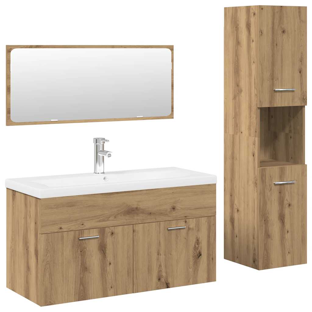 vidaXL 4 Piece Bathroom Furniture Set Artisan Oak Engineered Wood