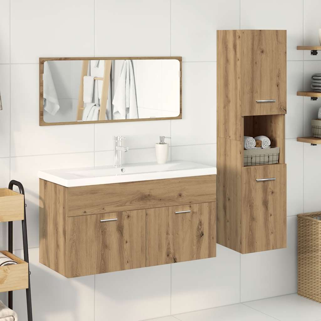 vidaXL 4 Piece Bathroom Furniture Set Artisan Oak Engineered Wood