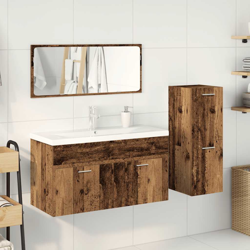 vidaXL 4 Piece Bathroom Furniture Set Old Wood Engineered Wood