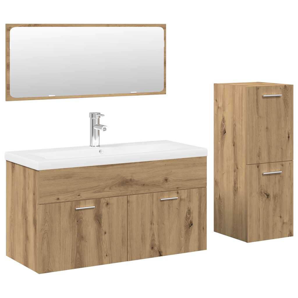 vidaXL 4 Piece Bathroom Furniture Set Artisan Oak Engineered Wood