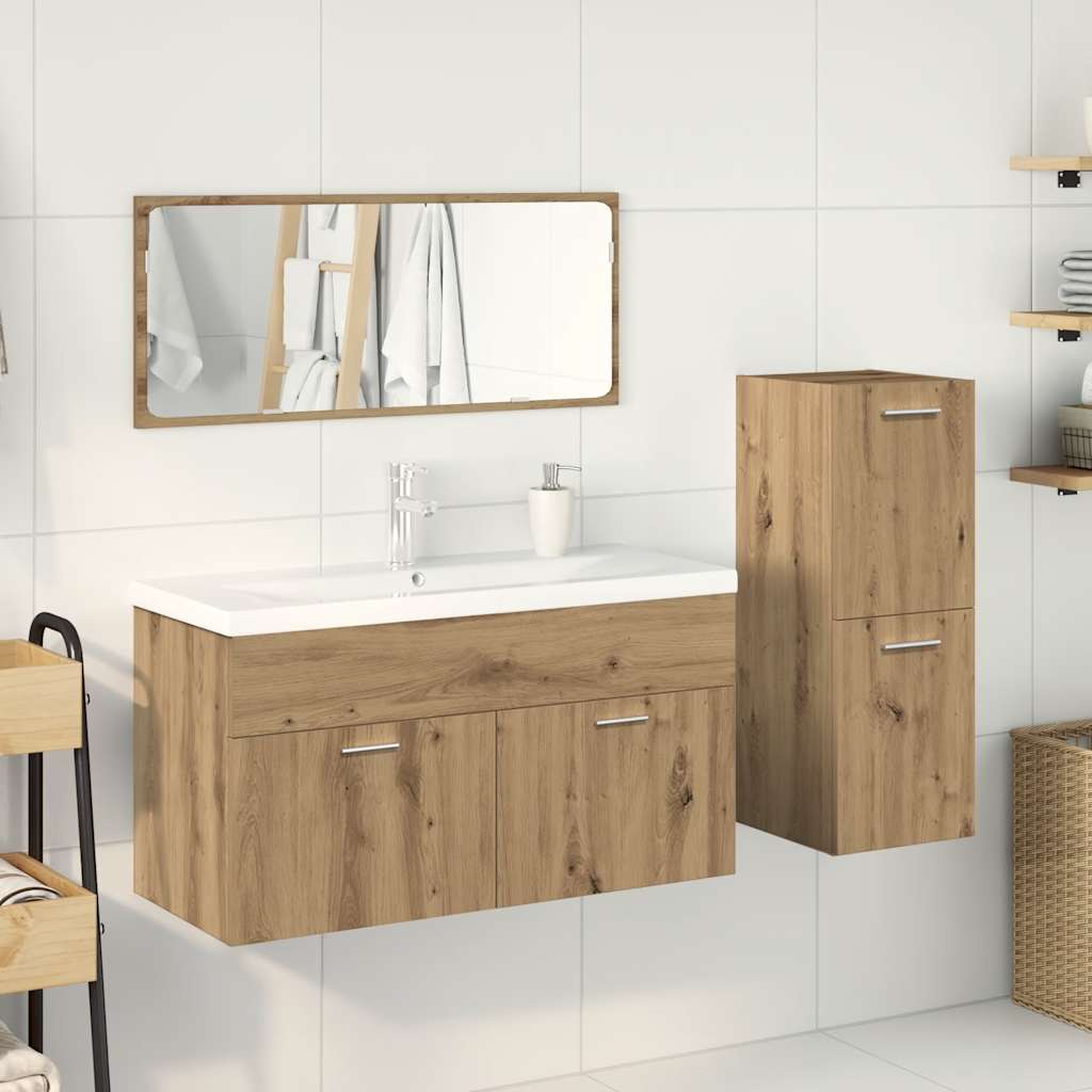 vidaXL 4 Piece Bathroom Furniture Set Artisan Oak Engineered Wood