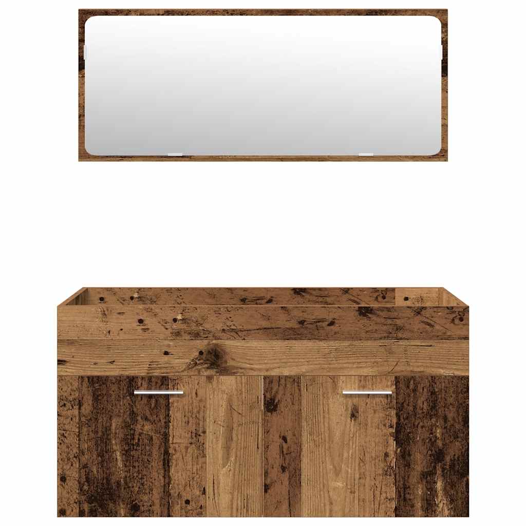 5 Piece Bathroom Furniture Set Old Wood Engineered Wood