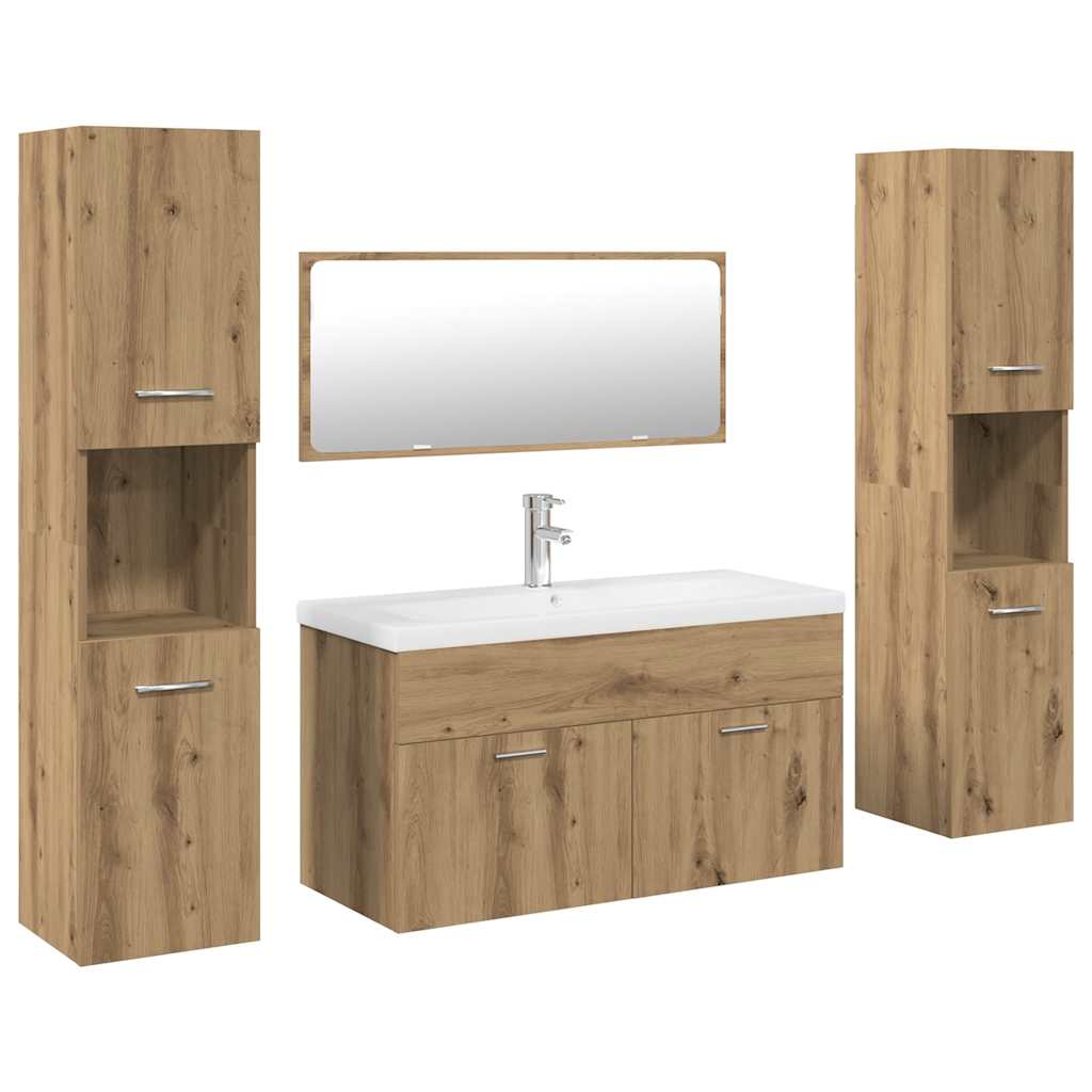 vidaXL 5 Piece Bathroom Furniture Set Artisan Oak Engineered Wood