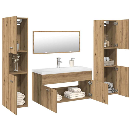 vidaXL 5 Piece Bathroom Furniture Set Artisan Oak Engineered Wood