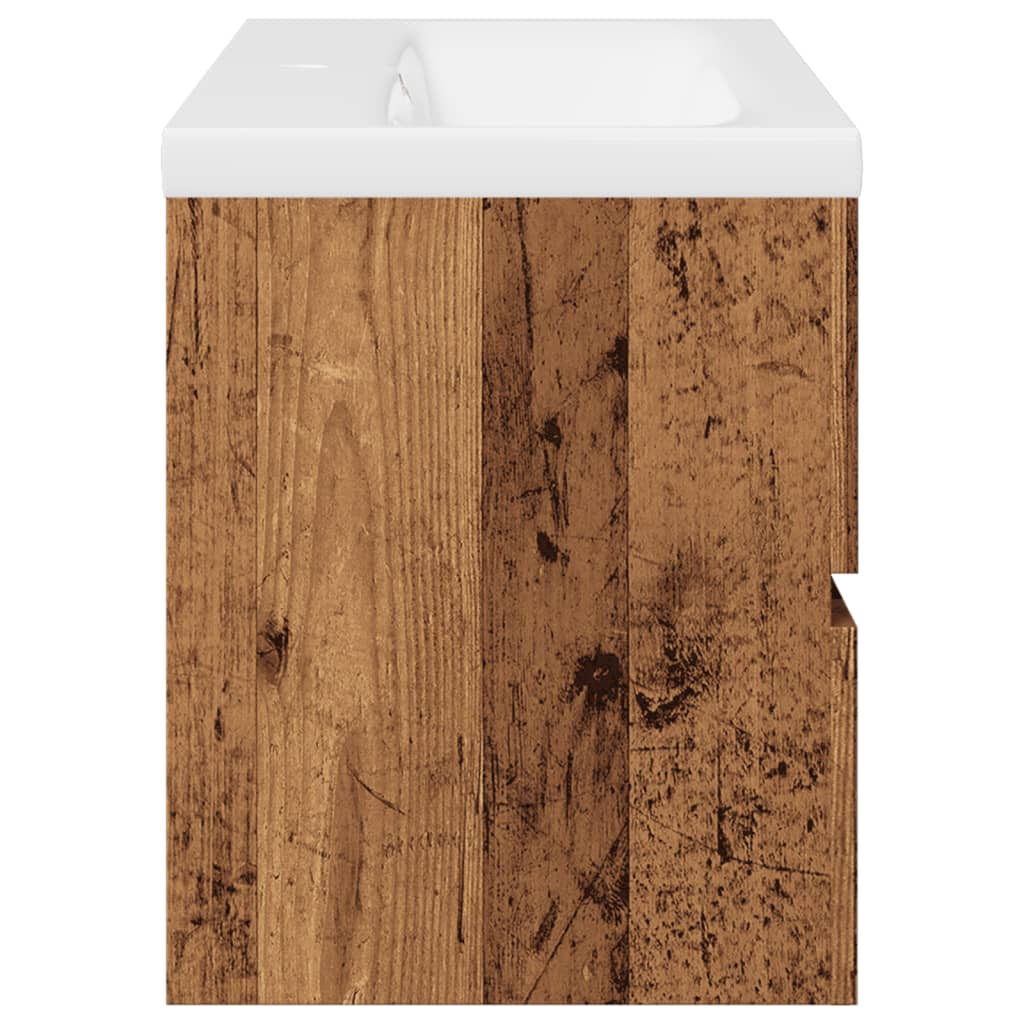 Sink Cabinet with Built-in Basin Old Wood
