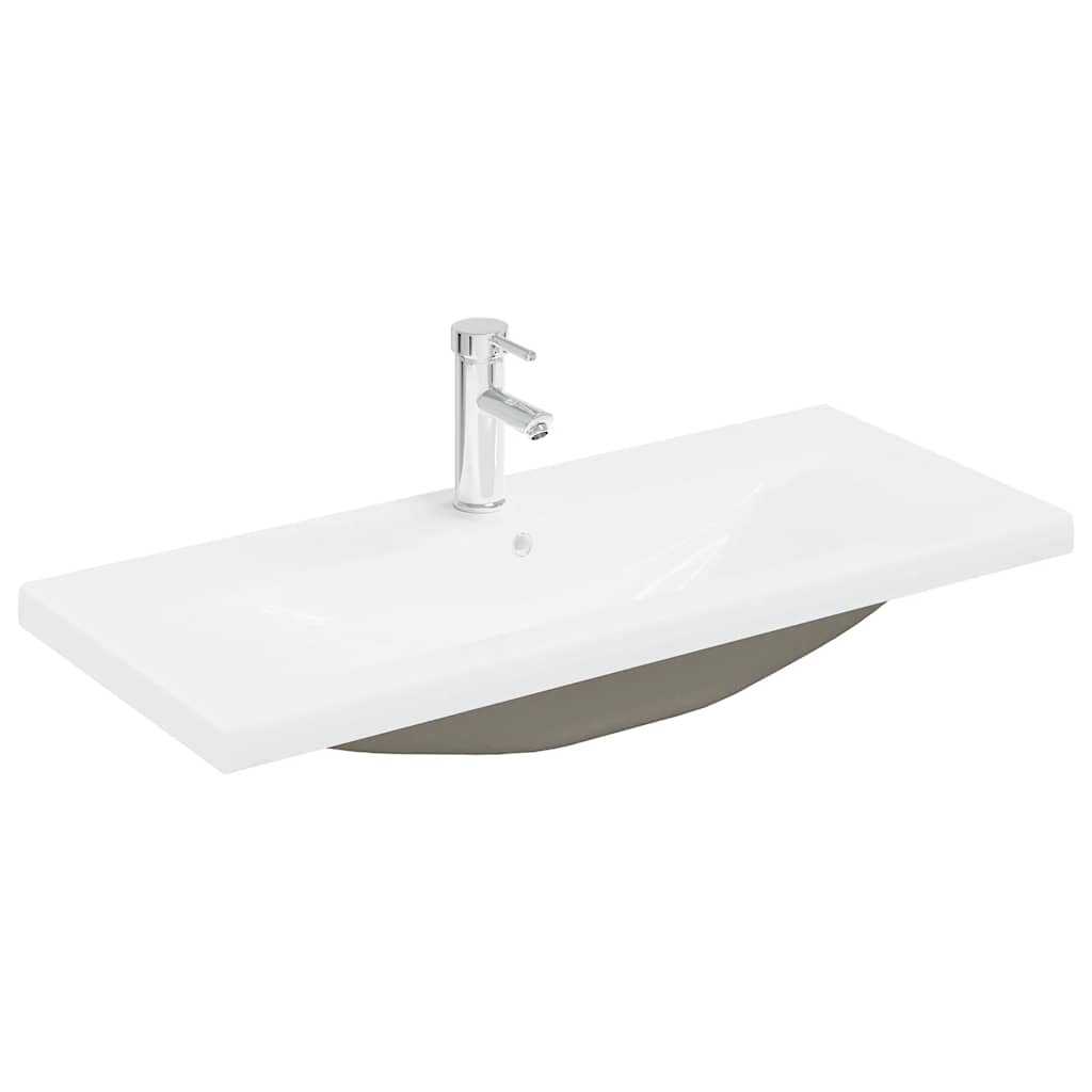 vidaXL Sink Cabinet with Built-in Basin and Faucet Old Wood