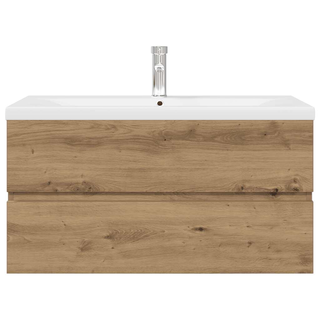 vidaXL Sink Cabinet with Built-in Basin and Faucet Artisan Oak