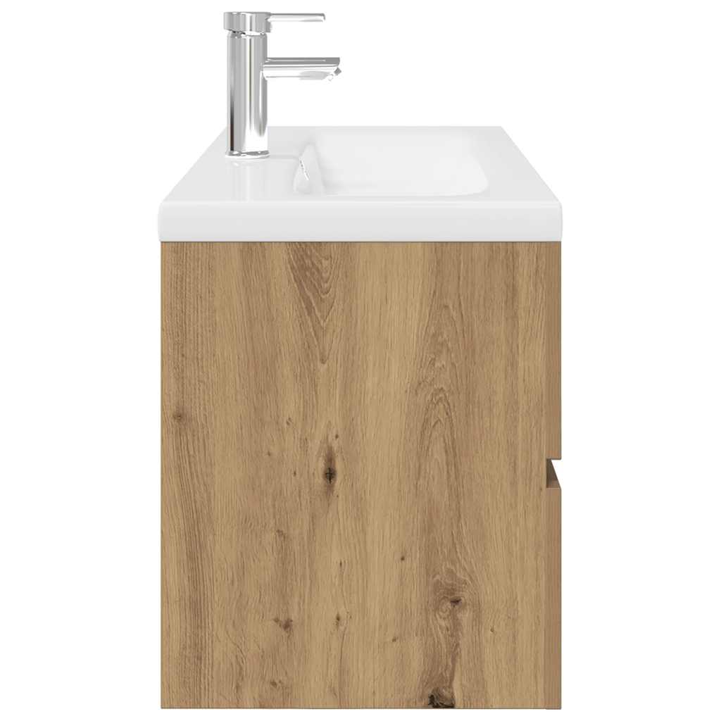 vidaXL Sink Cabinet with Built-in Basin and Faucet Artisan Oak