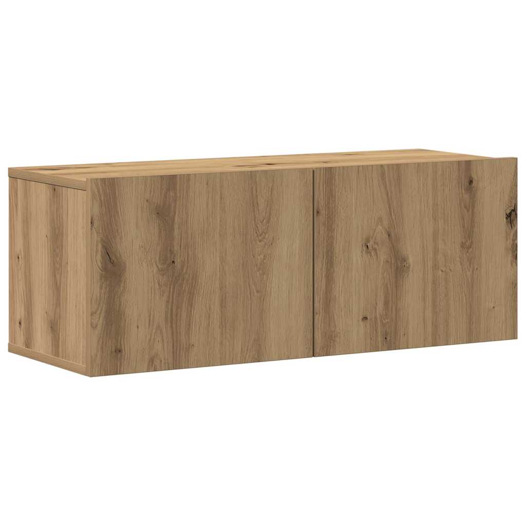 4 Piece Wall-mounted TV Cabinet Set Artisan Oak Engineered Wood