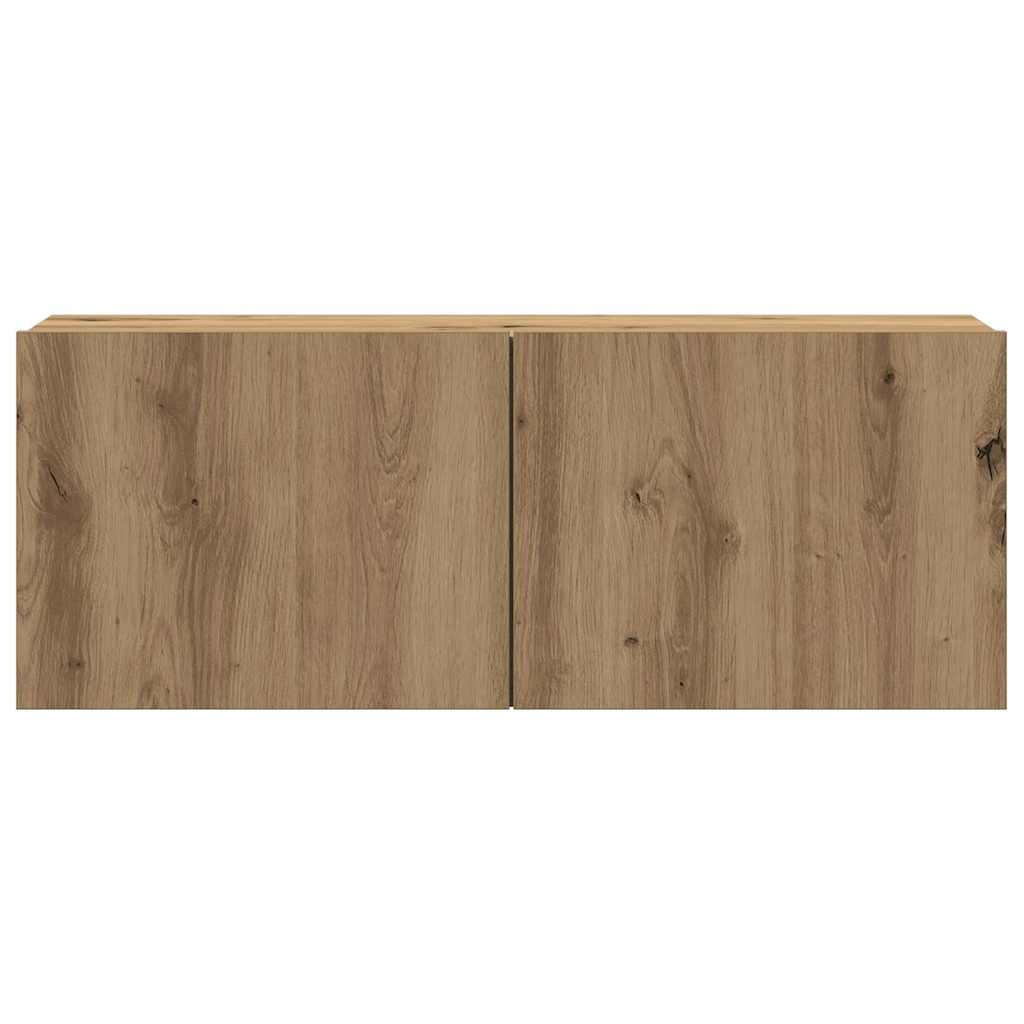 4 Piece Wall-mounted TV Cabinet Set Artisan Oak Engineered Wood