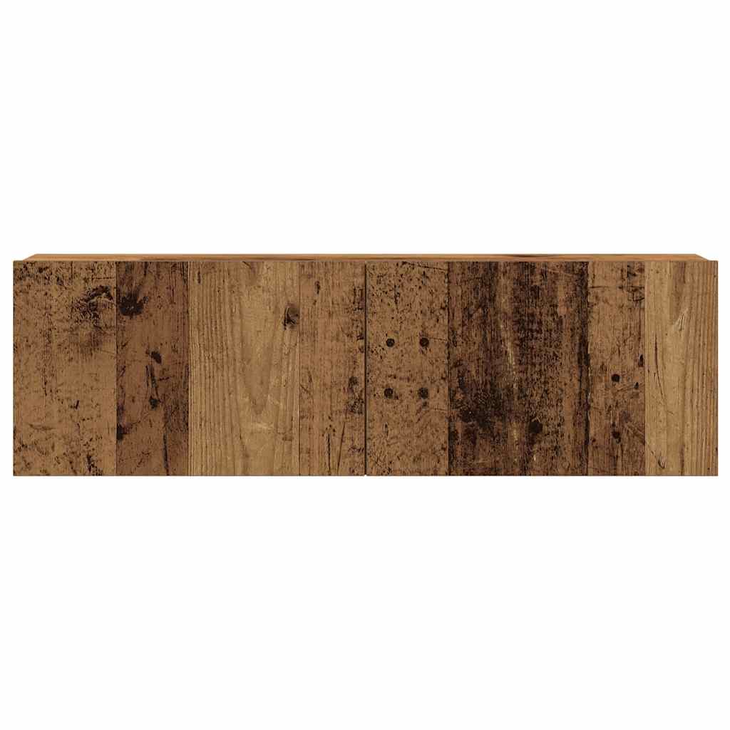 4 Piece Wall-mounted TV Cabinet Set Old Wood 100x30x30 cm