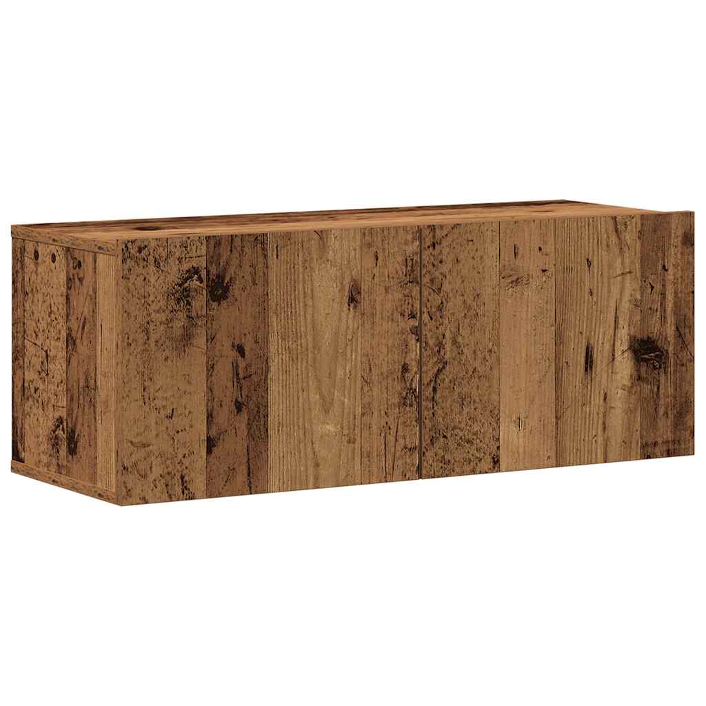 4 Piece Wall-mounted TV Cabinet Set Old Wood Engineered Wood