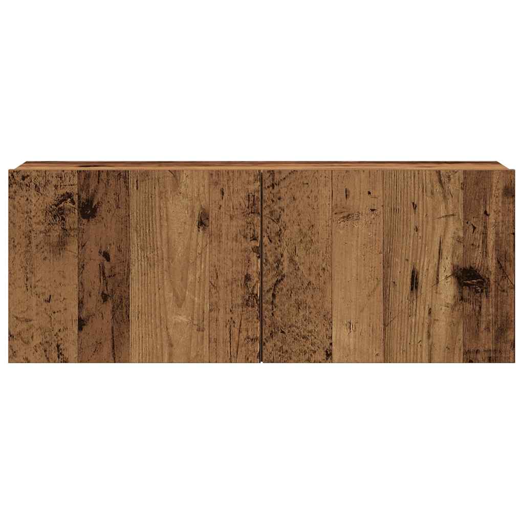 4 Piece Wall-mounted TV Cabinet Set Old Wood Engineered Wood