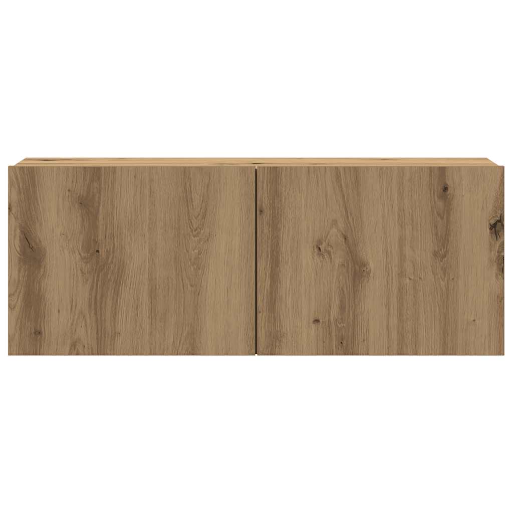 4 Piece Wall-mounted TV Cabinet Set Artisan Oak Engineered Wood