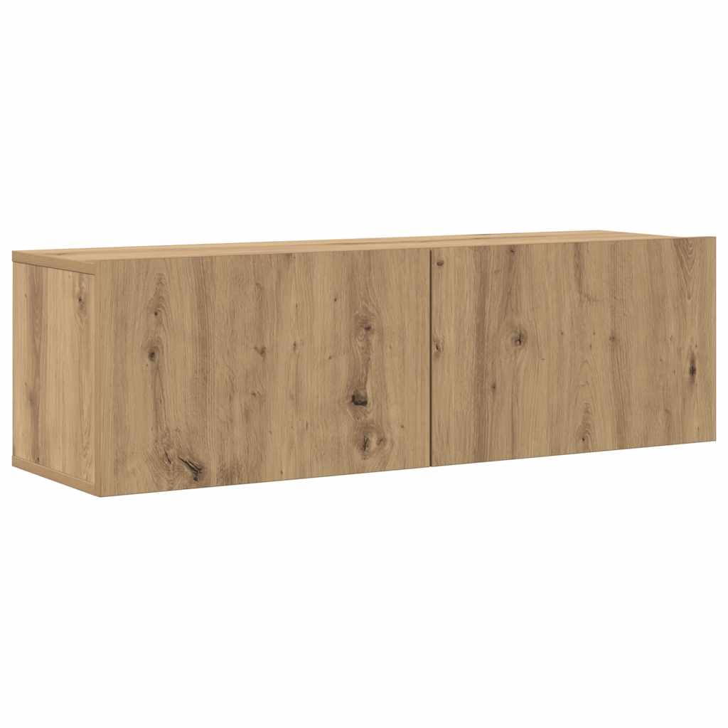 8 Piece Wall-mounted TV Cabinet Set Artisan Oak Engineered Wood