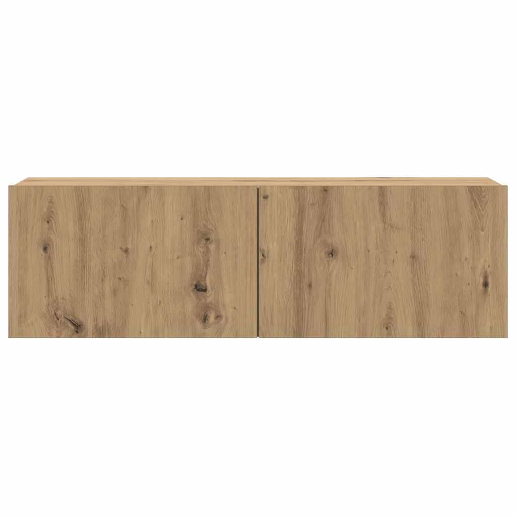 8 Piece Wall-mounted TV Cabinet Set Artisan Oak Engineered Wood