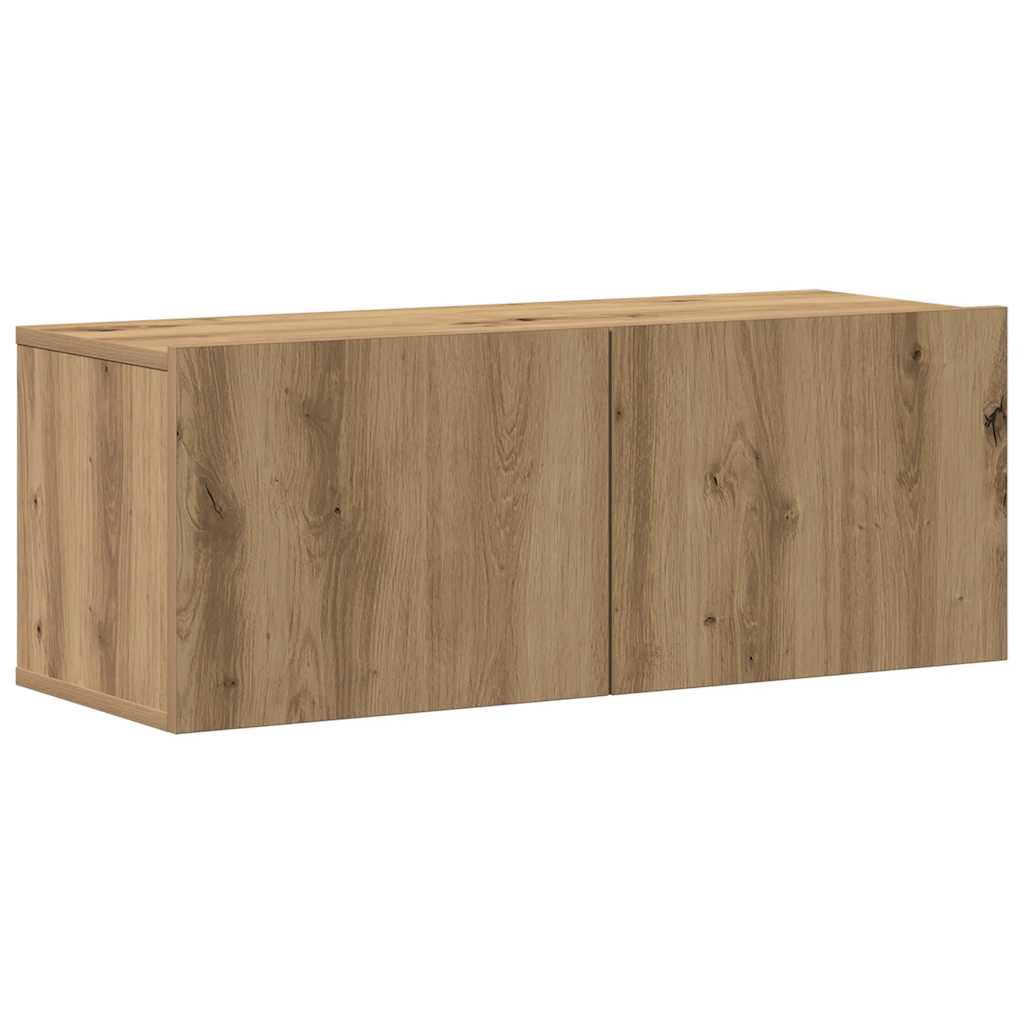 8 Piece Wall-mounted TV Cabinet Set Artisan Oak Engineered Wood