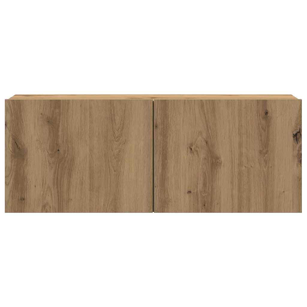 8 Piece Wall-mounted TV Cabinet Set Artisan Oak Engineered Wood