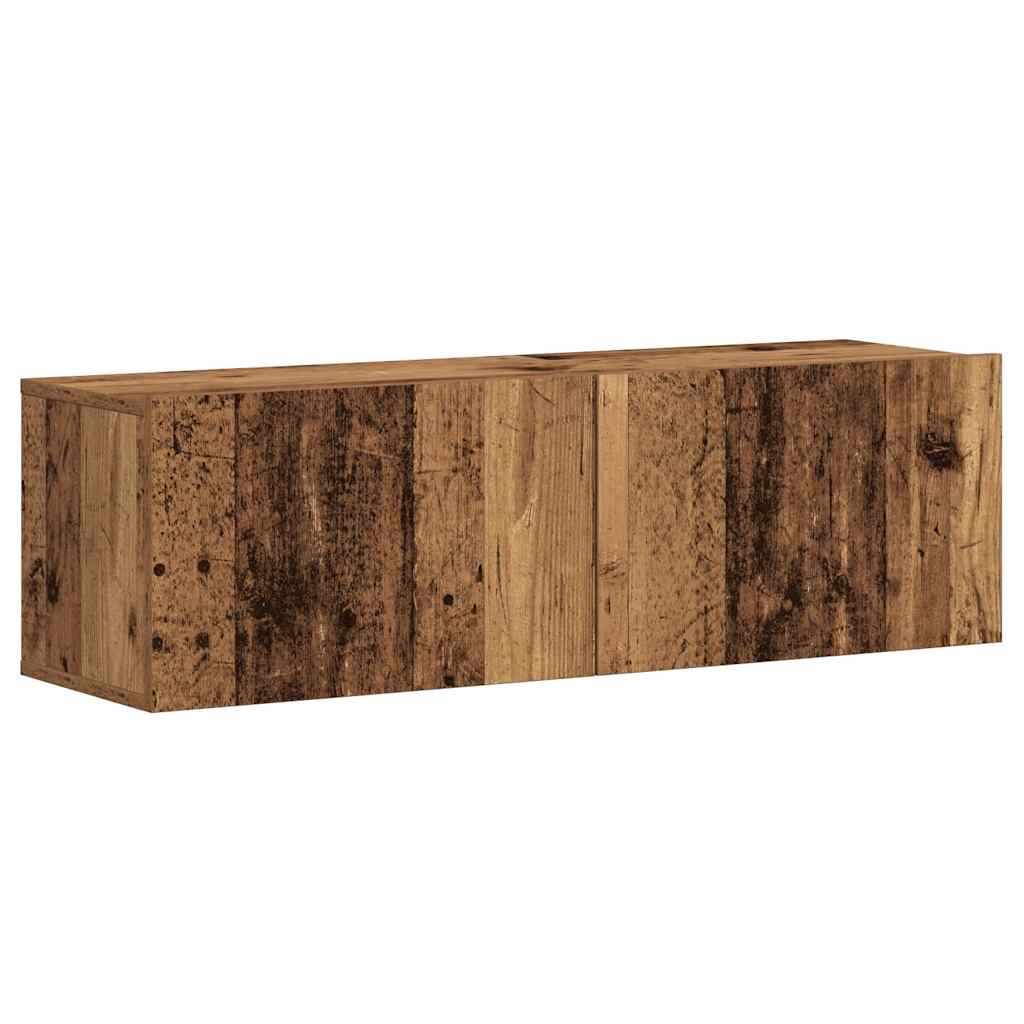 3 Piece Wall-mounted TV Cabinet Set Old Wood Engineered Wood