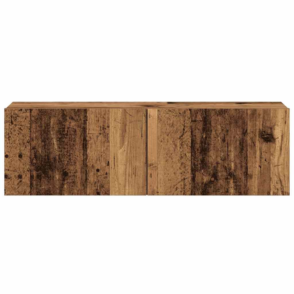 3 Piece Wall-mounted TV Cabinet Set Old Wood Engineered Wood