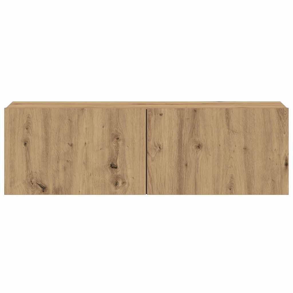 Wall Mounted TV cabinets 3 pcs Artisan Oak Engineered Wood