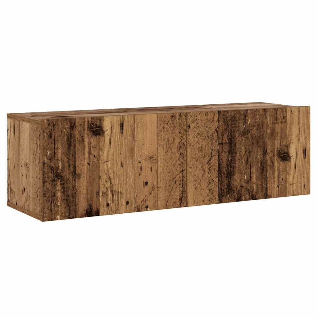 3 Piece Wall-mounted TV Cabinet Set Old Wood Engineered Wood