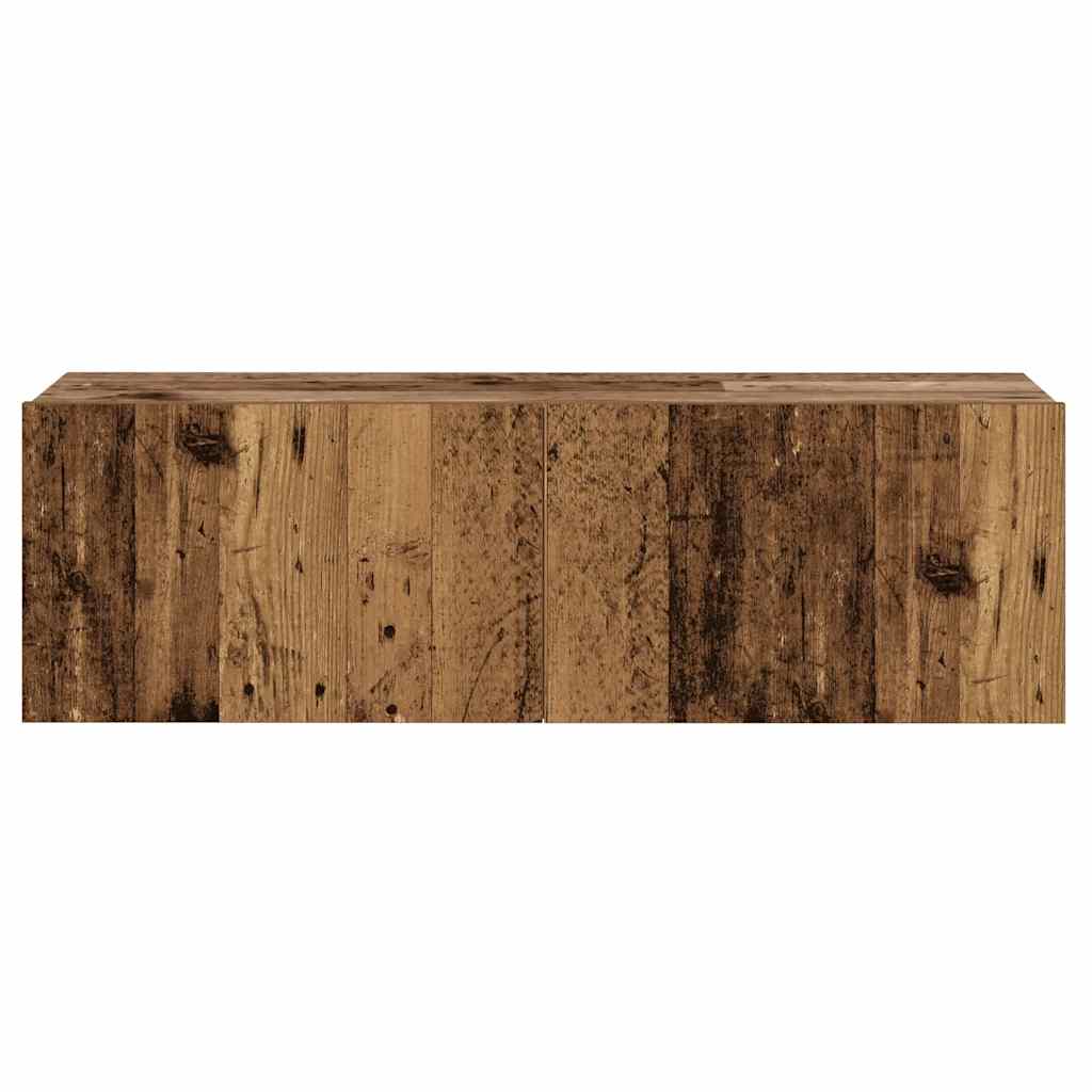 3 Piece Wall-mounted TV Cabinet Set Old Wood Engineered Wood